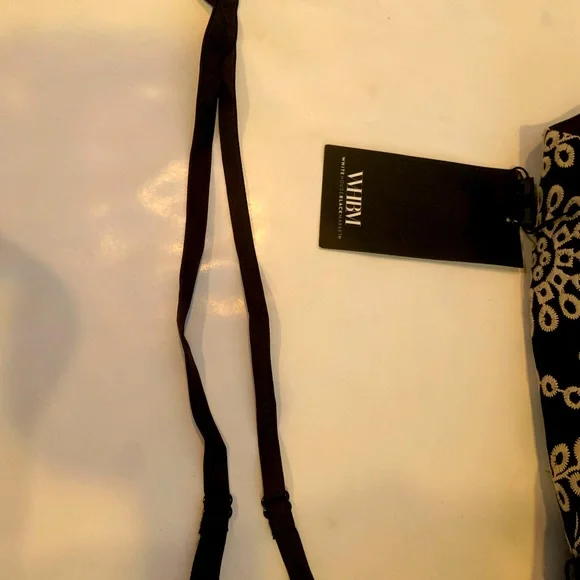 White House Black Market Black & Nude Strapless Embroidered MIDI Dress 10 NWT - Picture 8 of 11